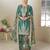 Teal Bayou designer hand embroidered palazZo suit