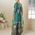 Teal Bayou designer hand embroidered palazZo suit