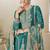 Teal Bayou designer hand embroidered palazZo suit