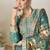Teal Bayou designer hand embroidered palazZo suit