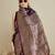 wine satin saree with contrast zari border and blouse