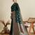 green satin saree with contrast zari border and blouse