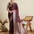 maroon satin saree with contrast zari border and blouse