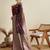 maroon satin saree with contrast zari border and blouse