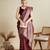 maroon satin saree with zari motifs contrast border and blouse