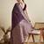 wine satin saree with zari motifs contrast border and blouse