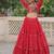 Red Georgette Print With Embroidery Work Navratri Lehenga choli