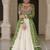 green Georgette Print With Embroidery Work Navratri Lehenga choli