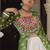 green Georgette Print With Embroidery Work Navratri Lehenga choli