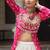pink Georgette Print With Embroidery Work Navratri Lehenga choli