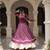 wine Georgette Print With Embroidery Work Navratri Lehenga choli