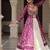 wine Georgette Print With Embroidery Work Navratri Lehenga choli