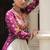 wine Georgette Print With Embroidery Work Navratri Lehenga choli