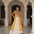 yellow Georgette Print With Embroidery Work Navratri Lehenga choli
