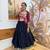 Multi Colour Rayon Embroidery Work Navratri Lehenga choli