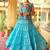 Sky Blue Chinnon Embroidery Work Navratri Lehenga choli