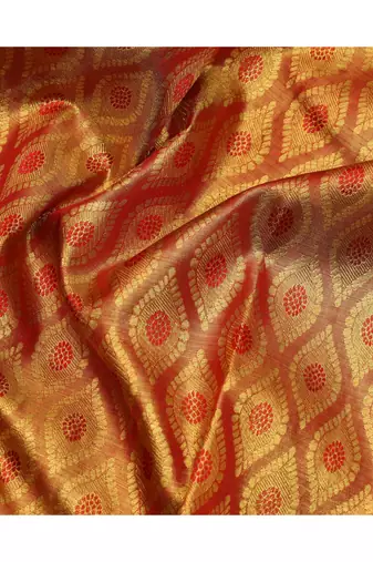 Gold pure silk zari brocade saree