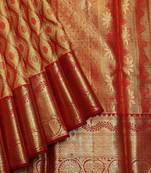 Gold pure silk zari brocade saree