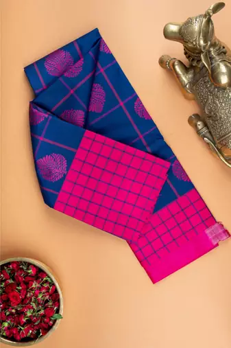 Navyblue traditional semi silk saree