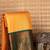 Dual tone orange korvai semi silk saree