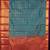 Peacock blue  gold zari woven semi silk saree