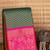 Dual tone green and pink golden zari motifs semi silk saree
