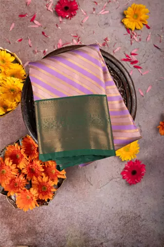 Lavender woven semi silk saree