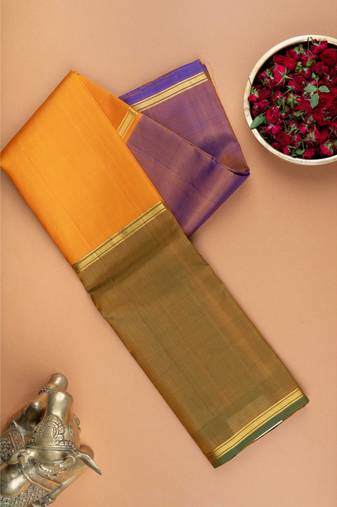 Multicolor mubbagam weave silk saree