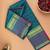 Peacock green floral motifs silk cotton saree
