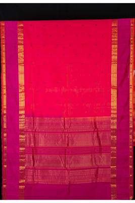 Pink kanchi silk cotton saree 2
