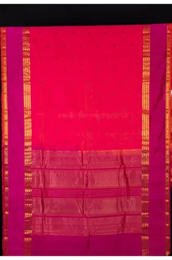 Pink kanchi silk cotton saree