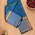 Peacock blue silk cotton saree