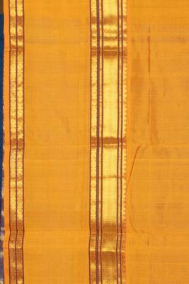 Peacock blue silk cotton saree 3