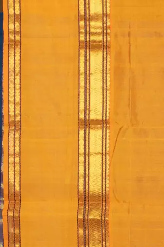 Peacock blue silk cotton saree