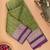 Mehendi green and purple pure touch silk saree