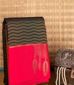 Green brocade semi soft silk saree