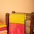 Lime green and pink semi silk saree