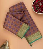 Honey brown kanchi cotton saree