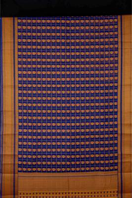 Blue mayil kanchi cotton saree 2