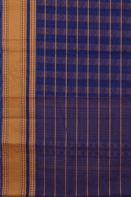 Blue mayil kanchi cotton saree 3