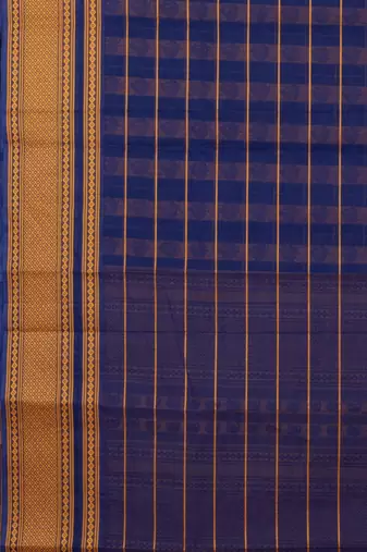 Blue mayil kanchi cotton saree