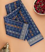 Galaxy blue kanchi cotton sraee