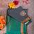 Grey and green semi soft silk saree