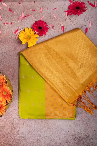 Mehendi green soft silk saree