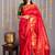 Red floral and paisley motifs pure silk saree