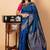 Peacock blue turning silk saree