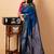 Peacock blue turning silk saree