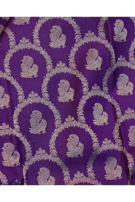Purple silver zari motifs silk saree 3