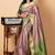 Pastel chocolate intricate gold zari silk saree