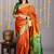 Honey brown golden zari motifs saree